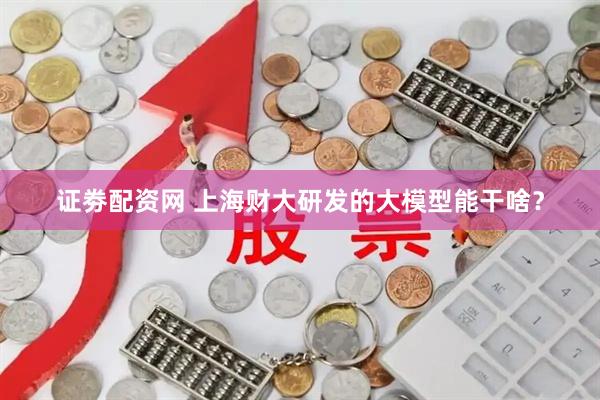 证劵配资网 上海财大研发的大模型能干啥？